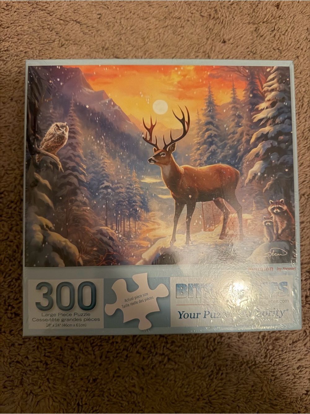 300-Piece Winter Deer Puzzle - Brown